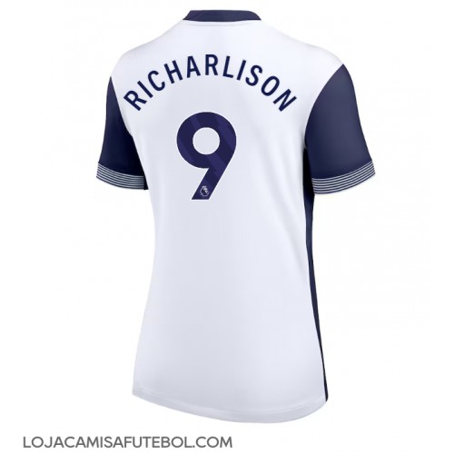 Camisa de Futebol Tottenham Hotspur Richarlison #9 Equipamento Principal Mulheres 2024-25 Manga Curta